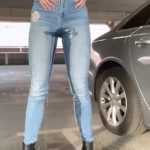 DollyDyson – High waist jeans completely soaked.