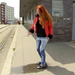 Isabell – Jeans Wetting at Tram station.